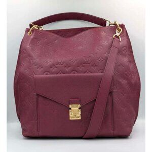 Pre-owned Louis Vuitton Empreinte Metis LV Monogram Leather Satchel Aurore